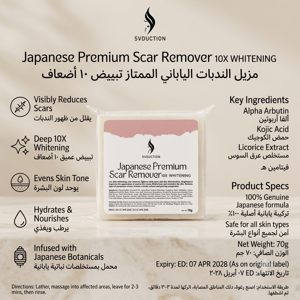 Svduction Japanese Premium Scar Remover (10X Whitening) | صابون سدكشن الياباني الممتاز لإزالة الندبات وتبييض ١٠ أضعاف