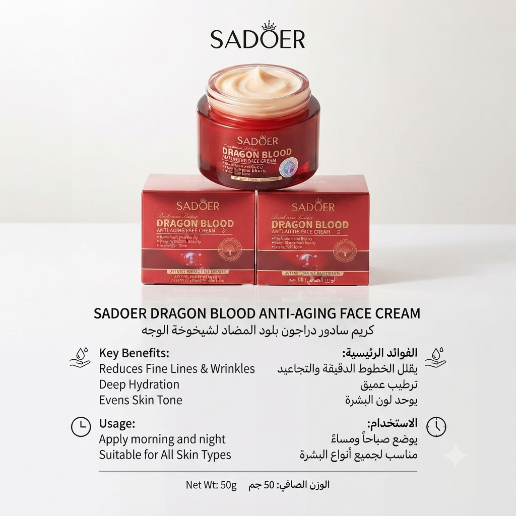 Sadoer Dragon Blood Anti-Aging Face Cream كريم سادور دراجون بلود المضاد لشيخوخة الوجه